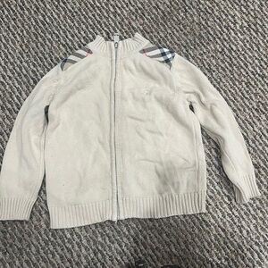 Burberry Authentic Boys Sweater Cardigan 3Y light Camel color with Plaid